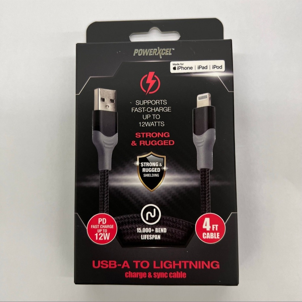4ft LIGHTNING To USB-A
PowerXcel Strong & Rugged Fast
Charging Data sync cable